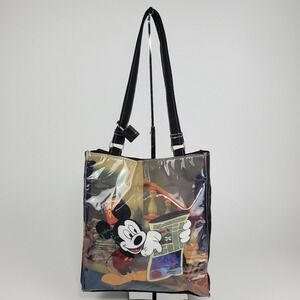 Disney‎ Tote Microfiber Fabric Classic Mickey Shopper Bead Bag Md 10.3" x 11.75"